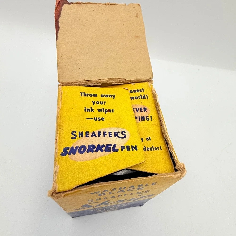 Vintage Sheaffer's Skrip Writing Fluid Washable Black 62 Ink Bottle with Box 2oz